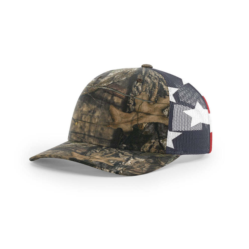 Richardson 112PM Classic Printed Mesh Trucker Hat-Mossy Oak Break Up Country/Flag