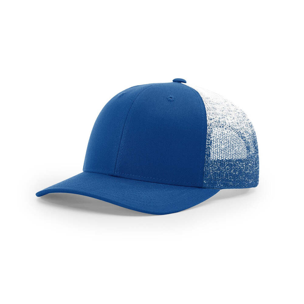 Richardson 112PM Classic Printed Mesh Trucker Hat-Royal/Royal-White Fade