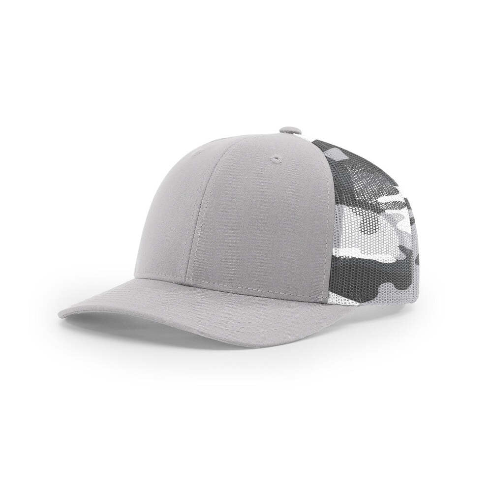 Richardson 112PM Classic Printed Mesh Trucker Hat-Silver/Grey Camo