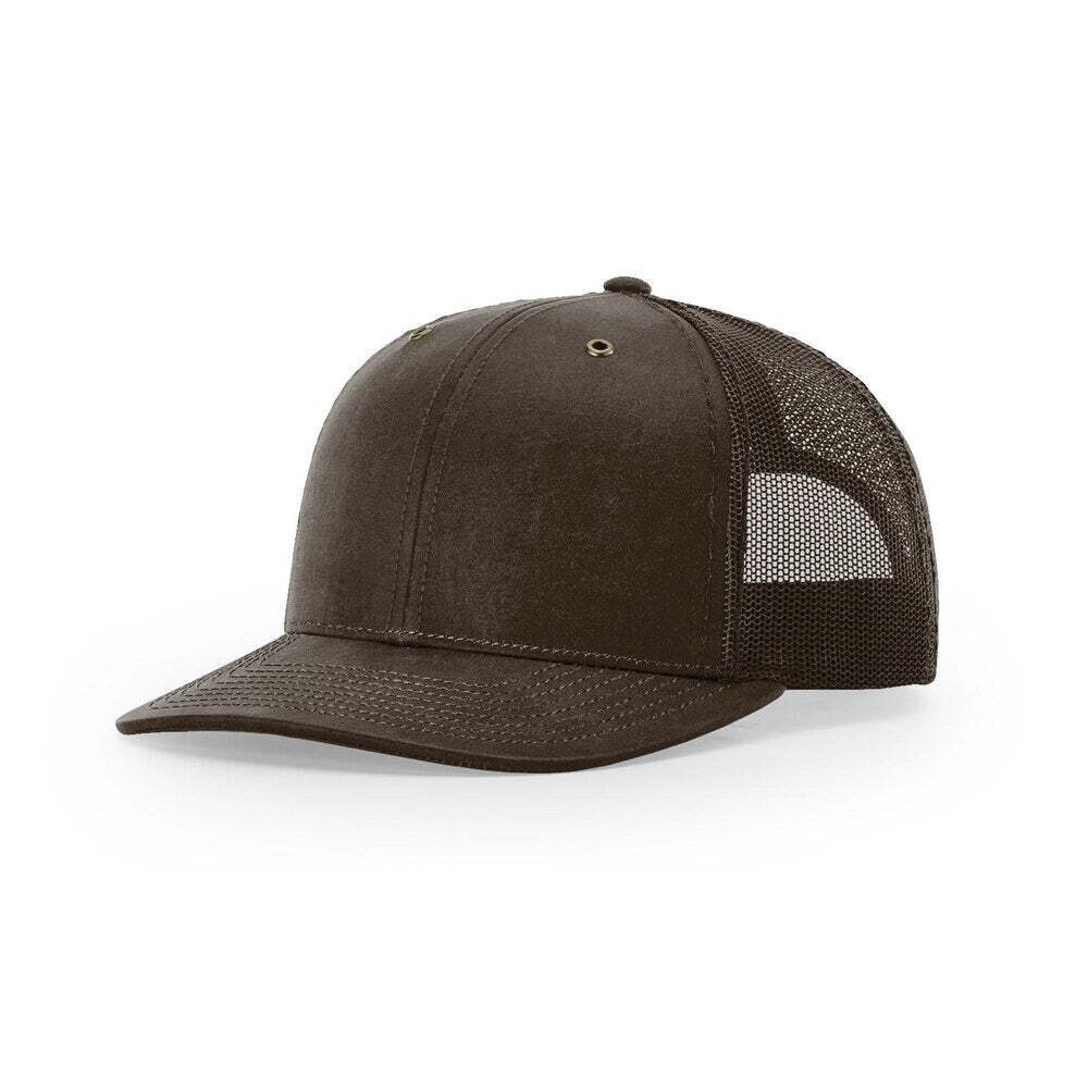 Richardson 112WF Fremont Oil-Coated Trucker Cap-Brown-1