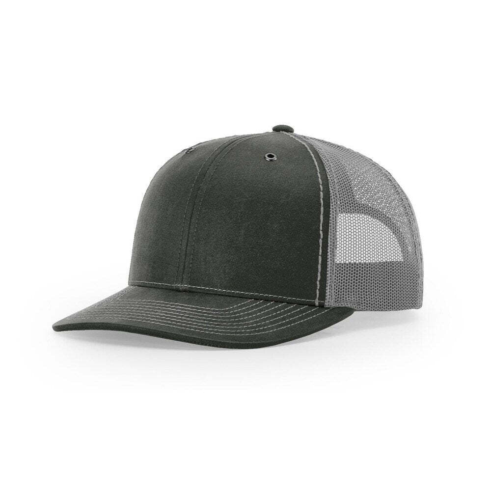 Richardson 112WF Fremont Oil-Coated Trucker Cap-Olive/Charcoal