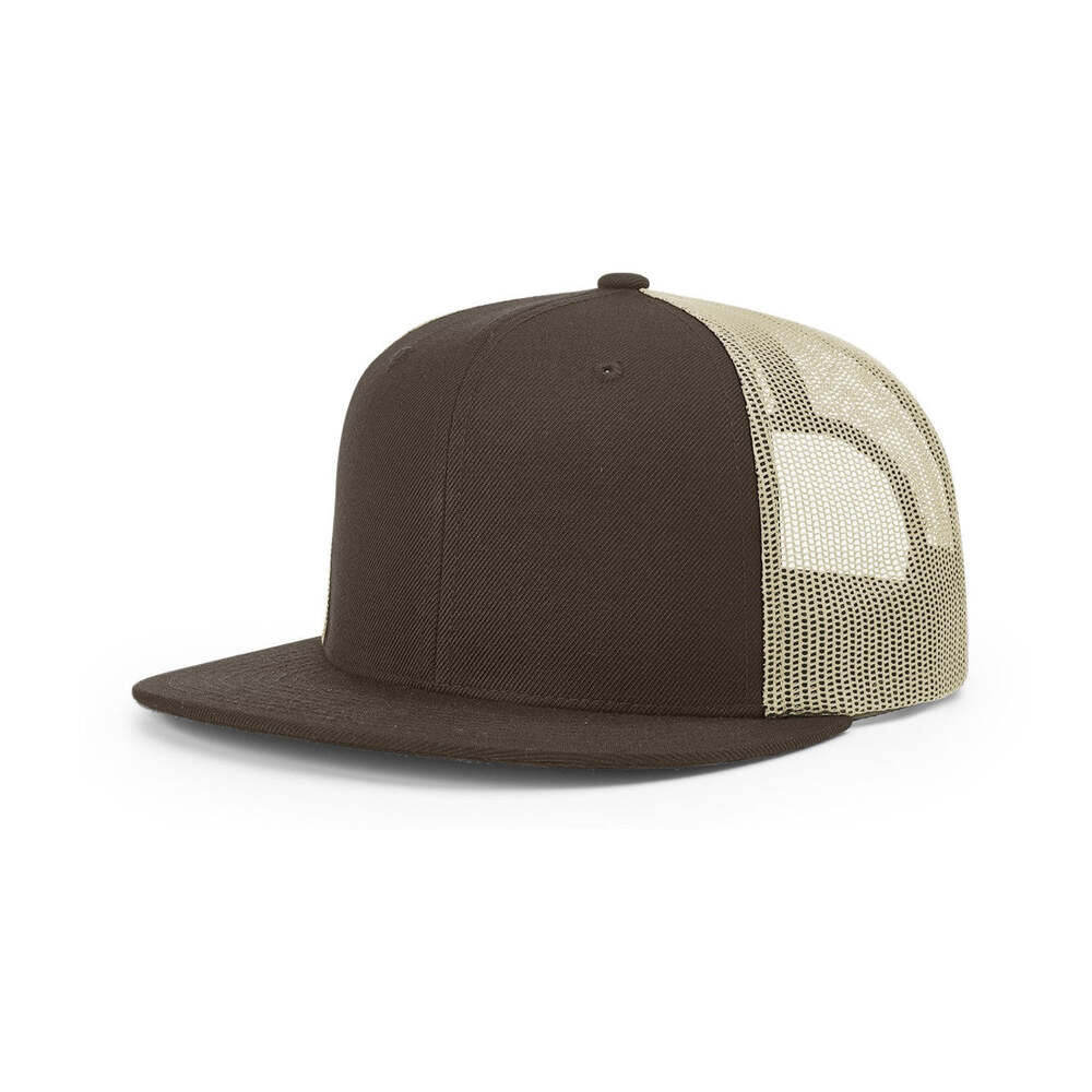 Richardson 511 Flatbill Trucker Cap-Brown/Khaki