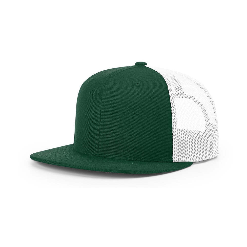 Richardson 511 Flatbill Trucker Cap-Dark Green/White