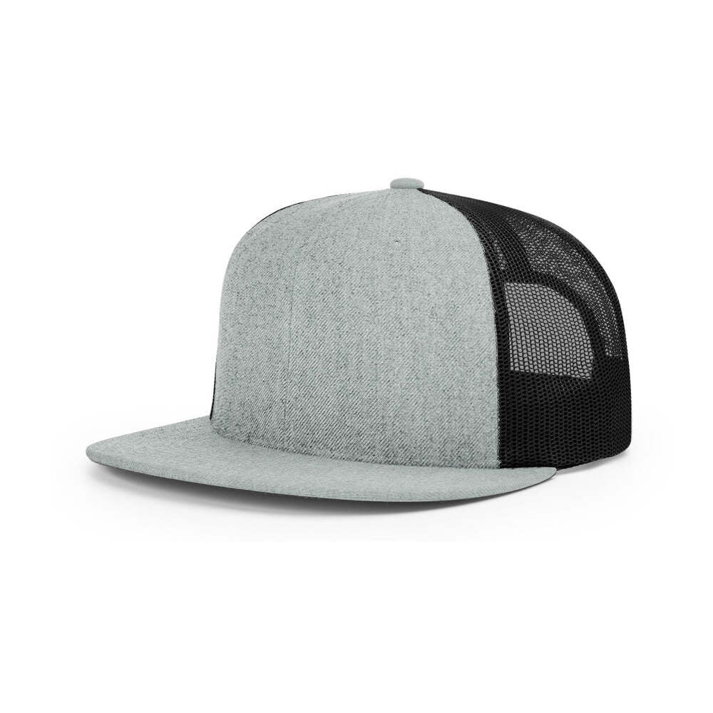 Richardson 511 Flatbill Trucker Cap-Heather Grey/Black