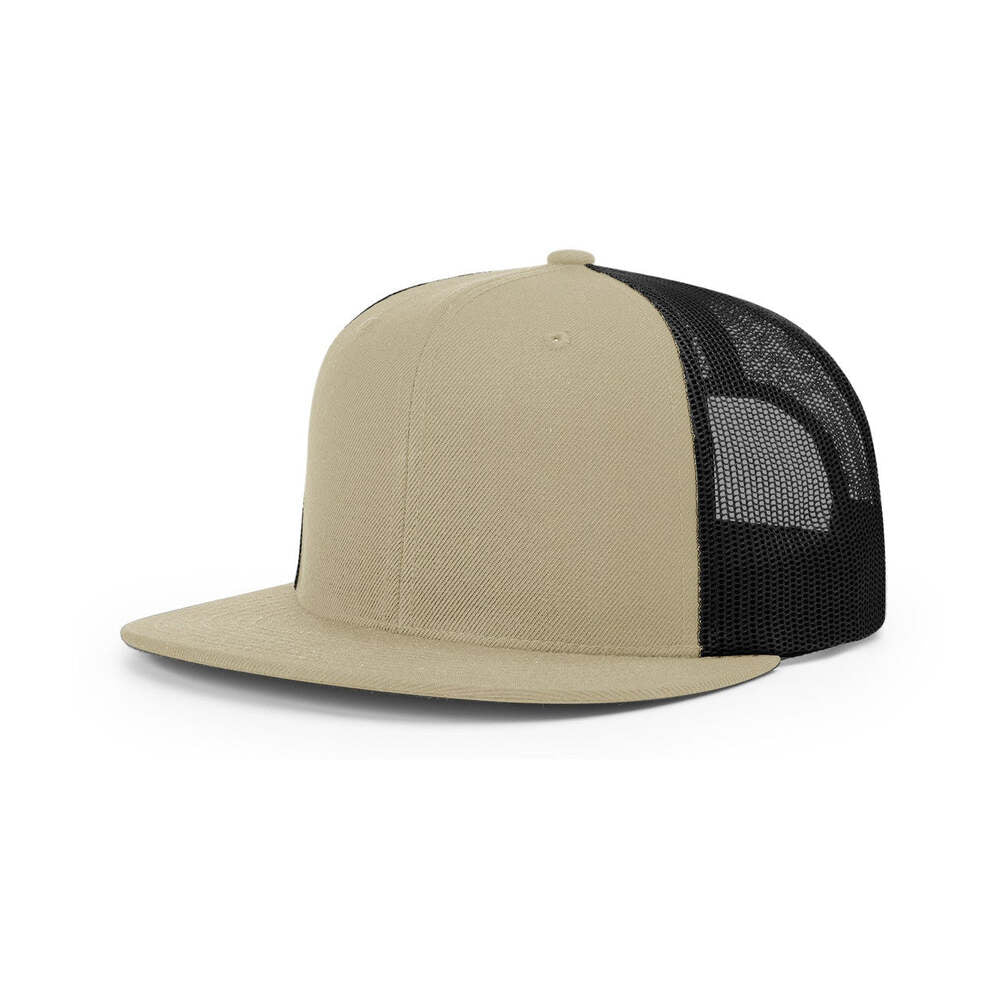 Richardson 511 Flatbill Trucker Cap-Khaki/Black