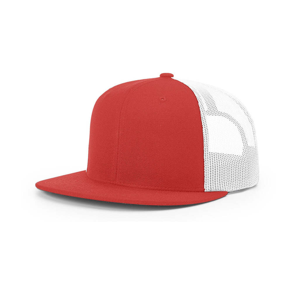 Richardson 511 Flatbill Trucker Cap-Red/White