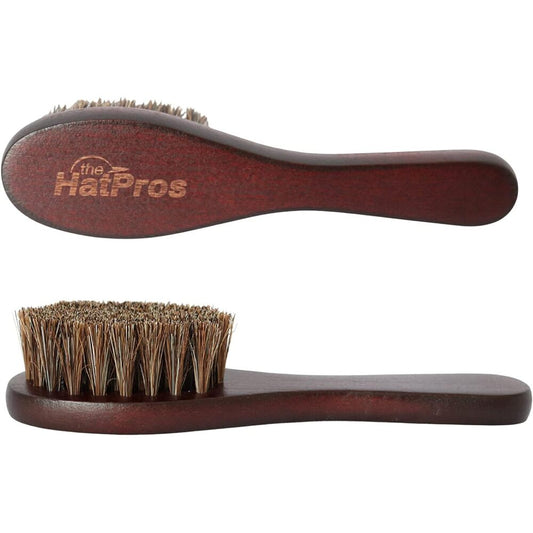 The Hat Pros Travel Horsehair Hat & Clothing Brush w/Wooden Handle-image-1