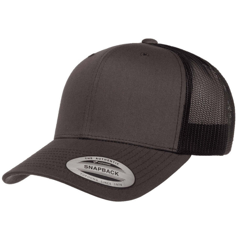 Yp Classics Retro Trucker Hat 6606-Charcoal/Black