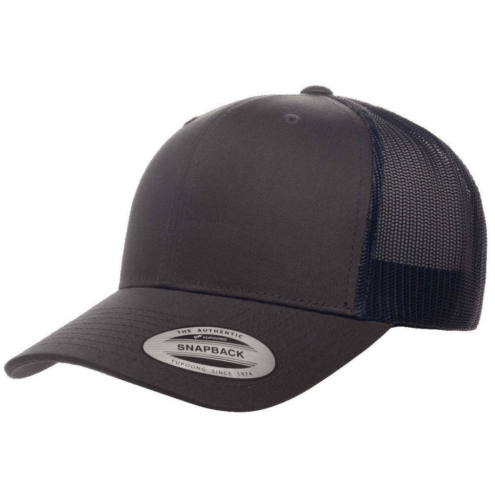 Yp Classics Retro Trucker Hat 6606-Charcoal/Navy