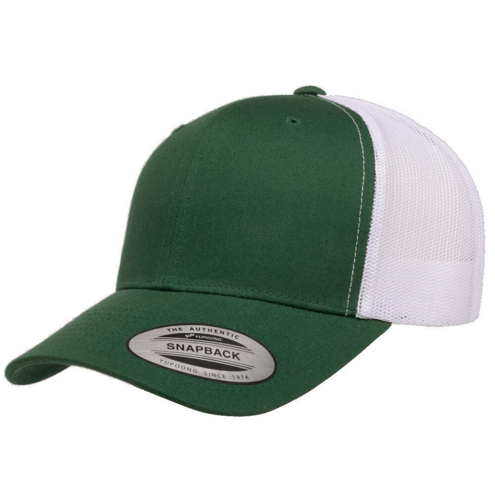 Yp Classics Retro Trucker Hat 6606-Evergreen/White