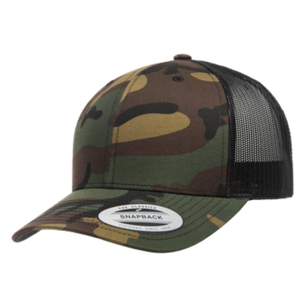 Yp Classics Retro Trucker Hat 6606-Greencamo/Black