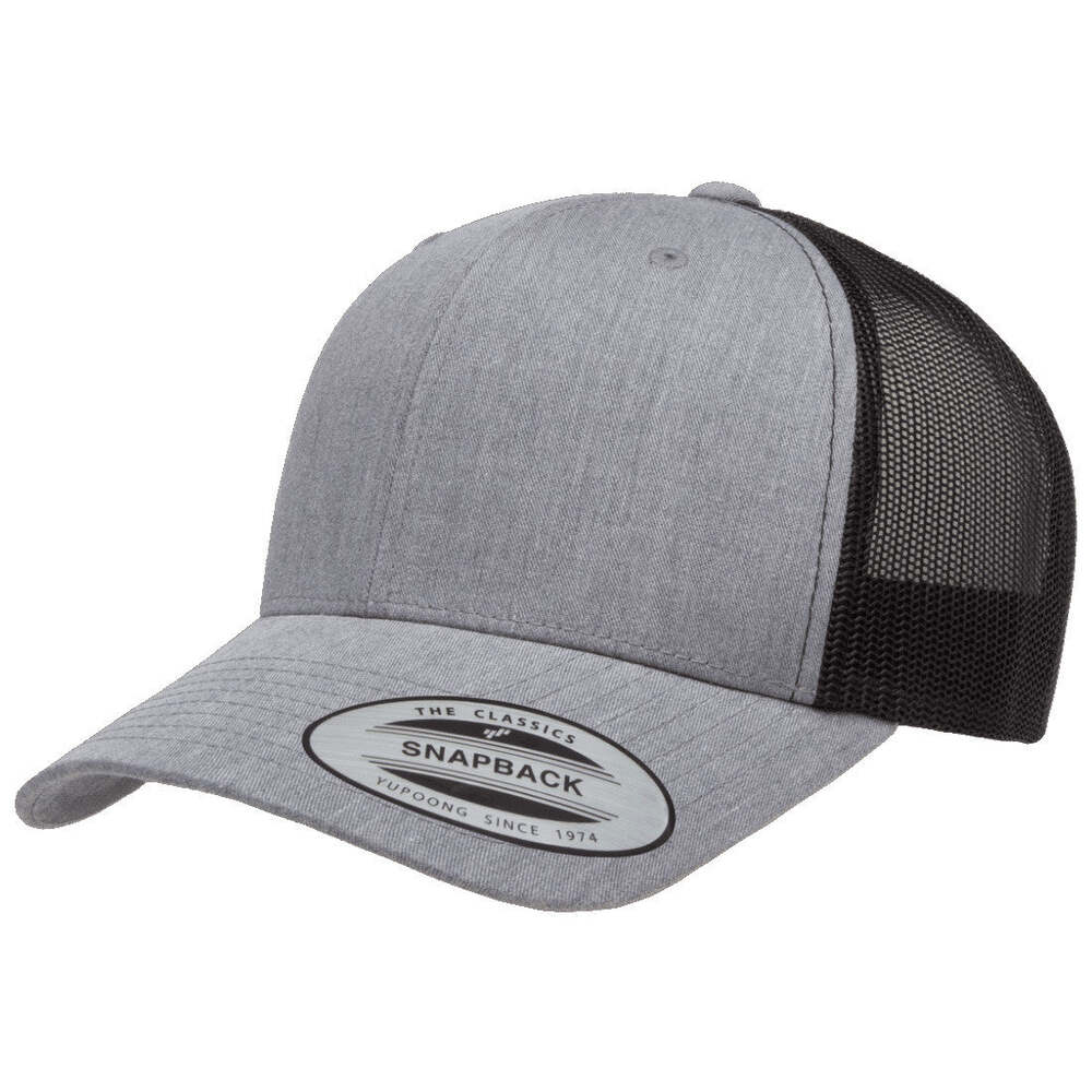 Yp Classics Retro Trucker Hat 6606-Heather/Black