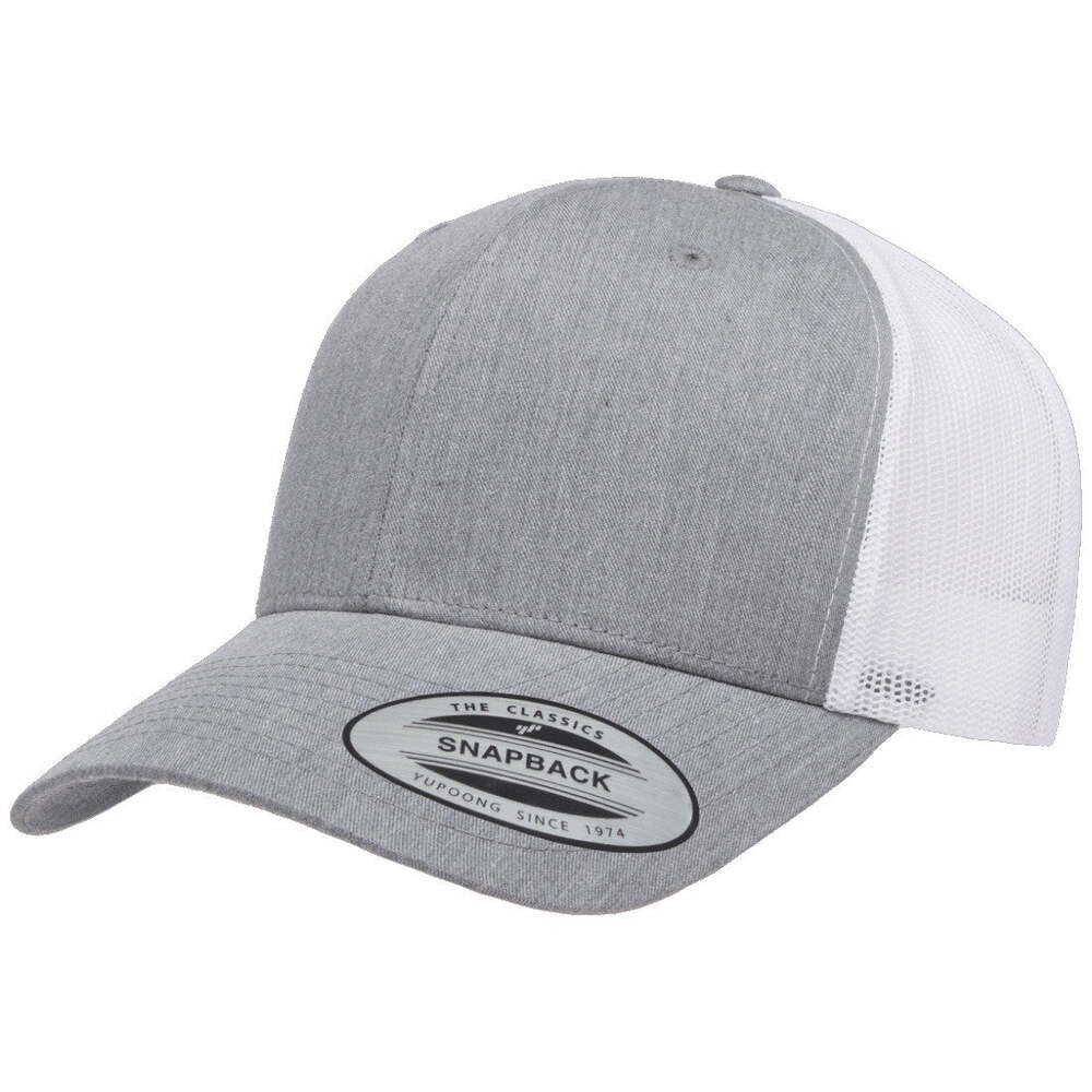 Yp Classics Retro Trucker Hat 6606-Heather/White