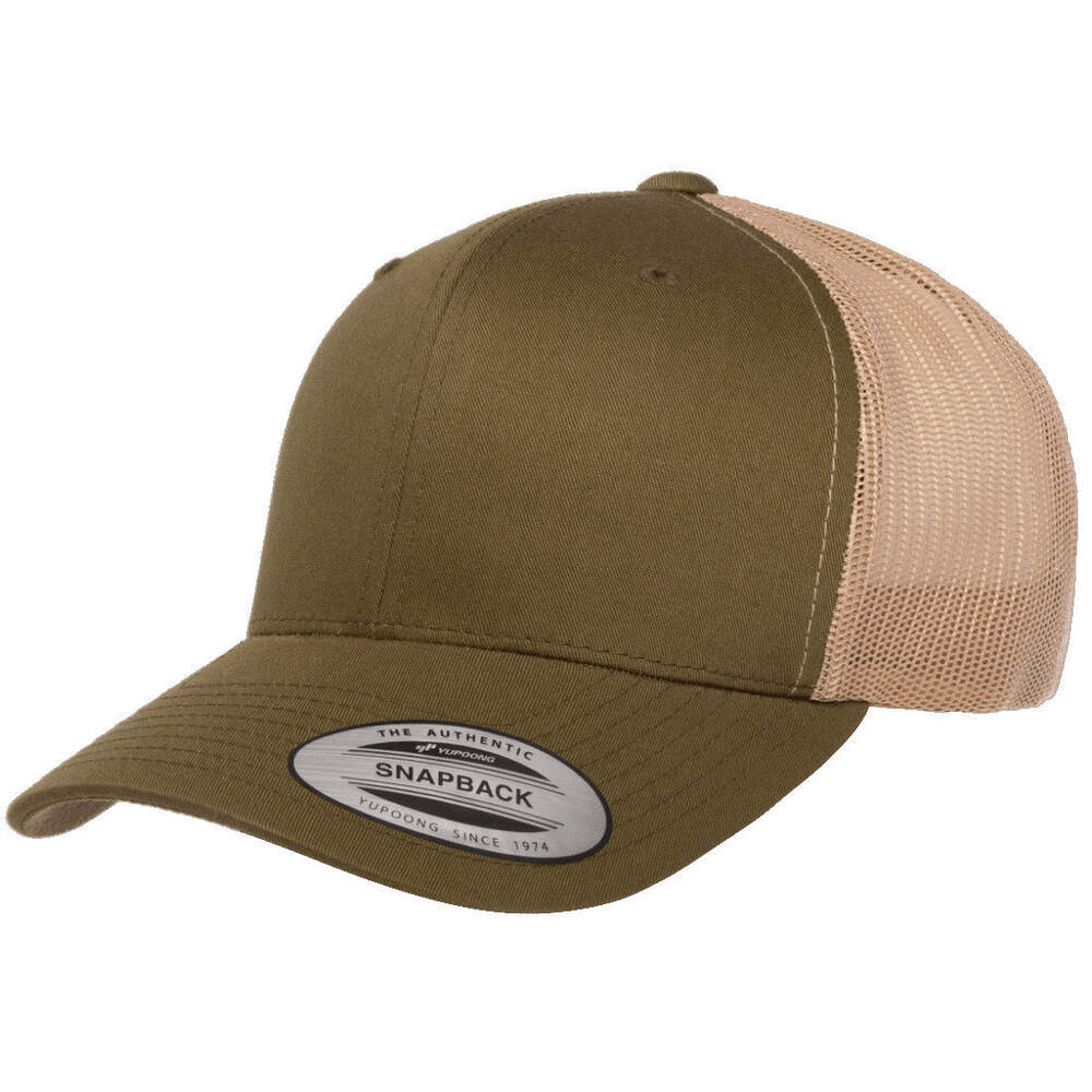 Yp Classics Retro Trucker Hat 6606-Moss/Khaki