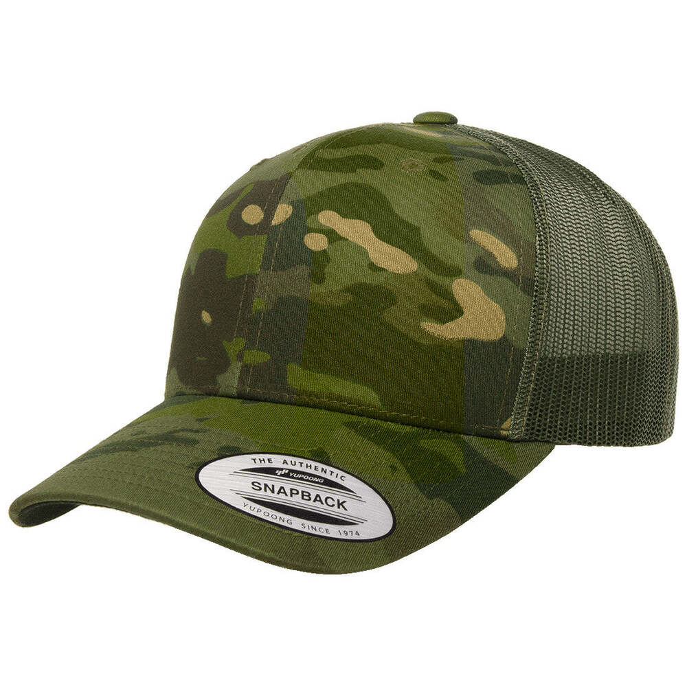 Yp Classics Retro Trucker Hat 6606-Multicam Tropic Green