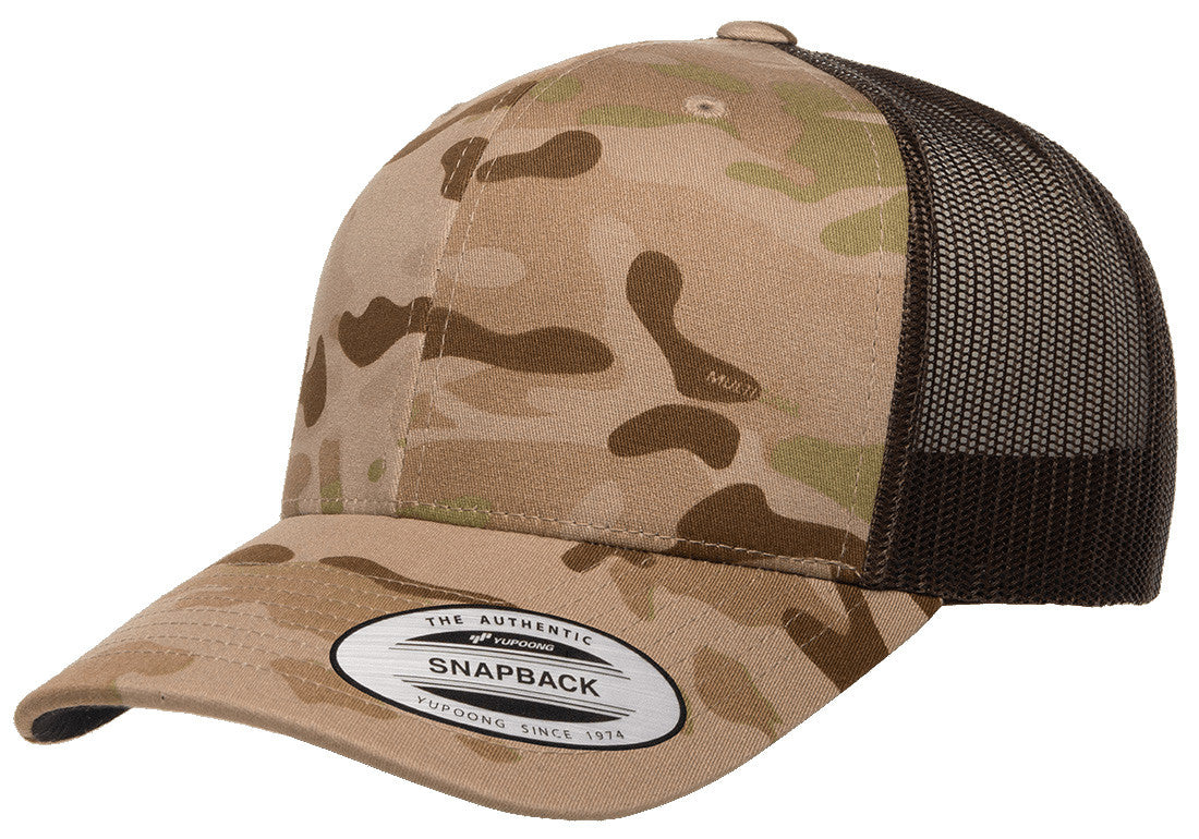 Yp Classics Retro Trucker Hat 6606-Multicam Arid Brown