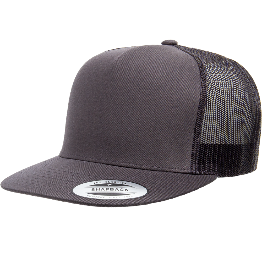 Yupoong Classic 6006 Snapback Trucker Cap-Charcoal