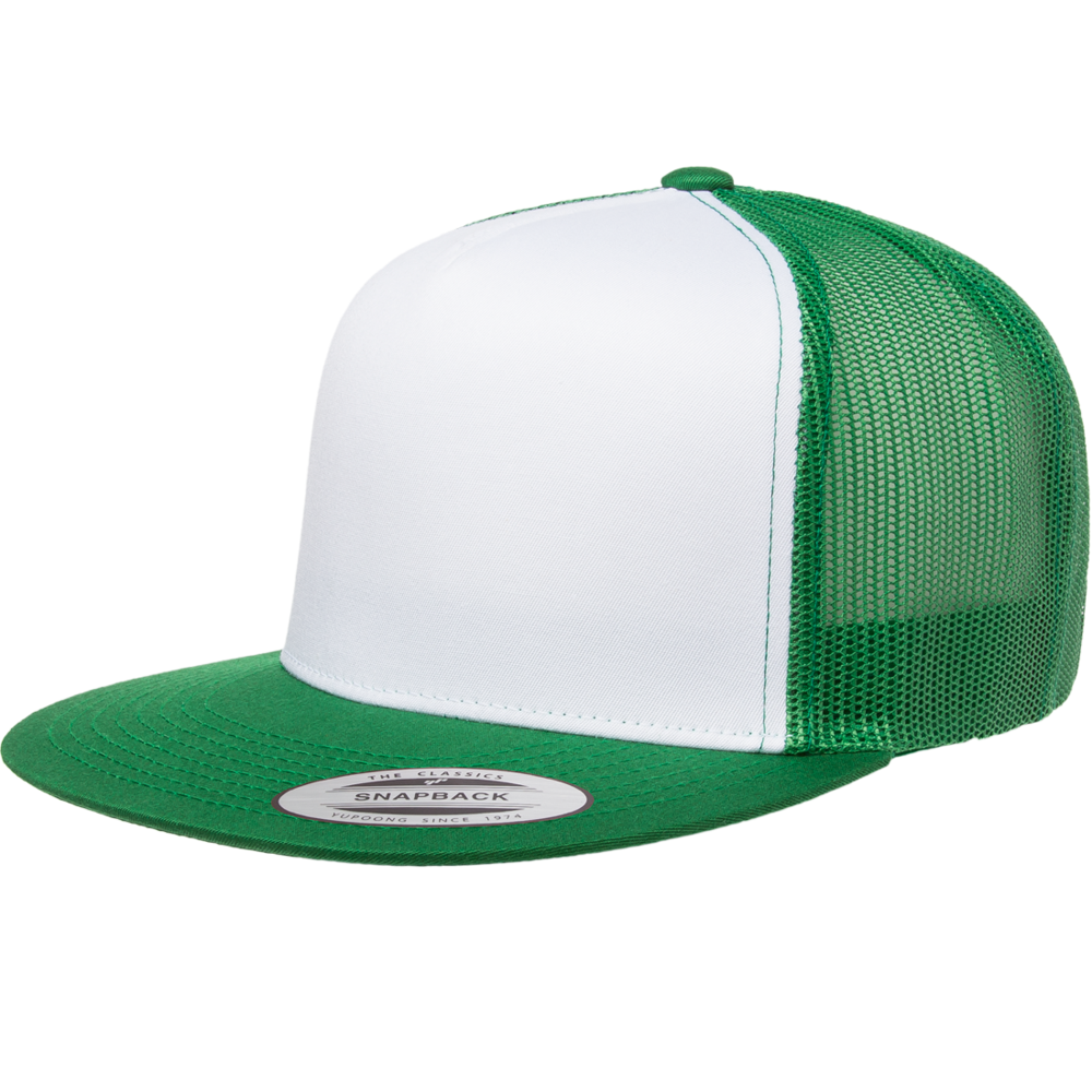 Yupoong Classic 6006 Snapback Trucker Cap-Kelly/White/Kelly