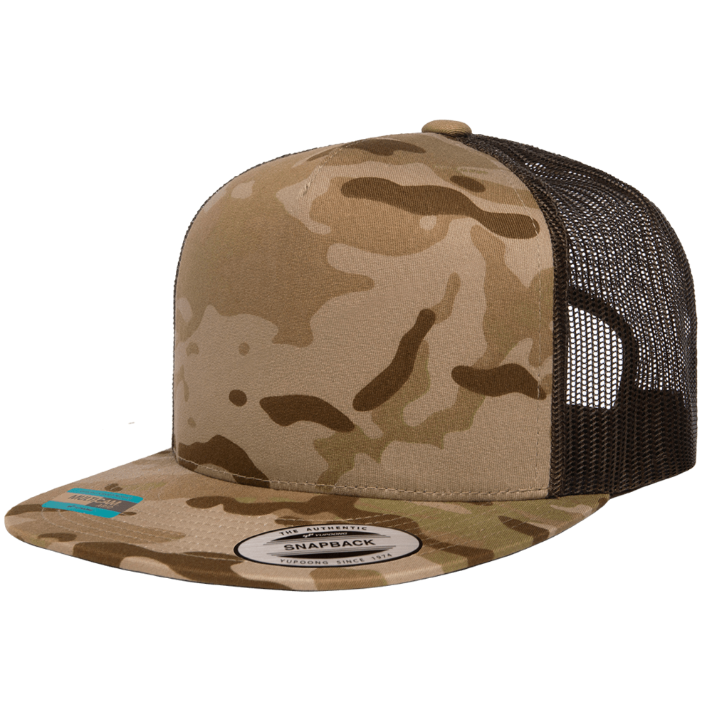 Yupoong Classic 6006 Snapback Trucker Cap-MulticamArid/Brown