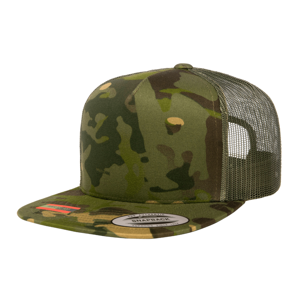 Yupoong Classic 6006 Snapback Trucker Cap-MulticamTropic/Green
