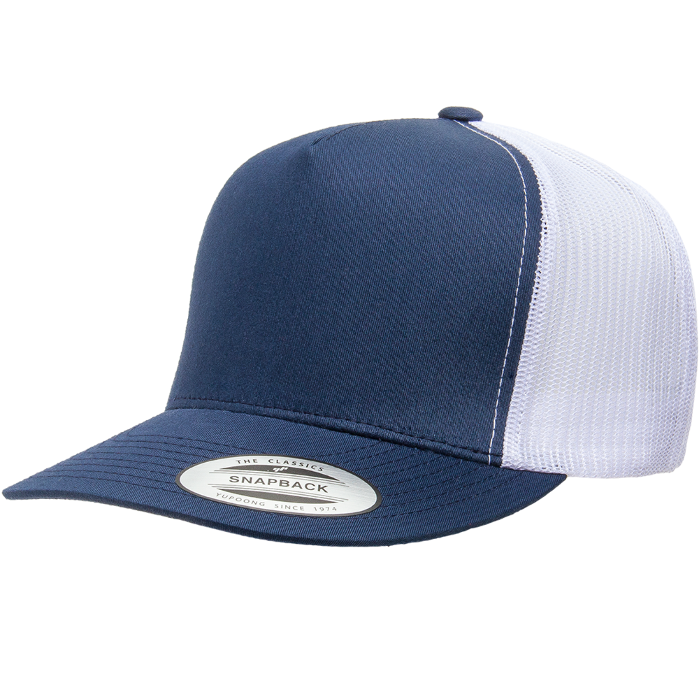 Yupoong Classic 6006 Snapback Trucker Cap-Navy/White