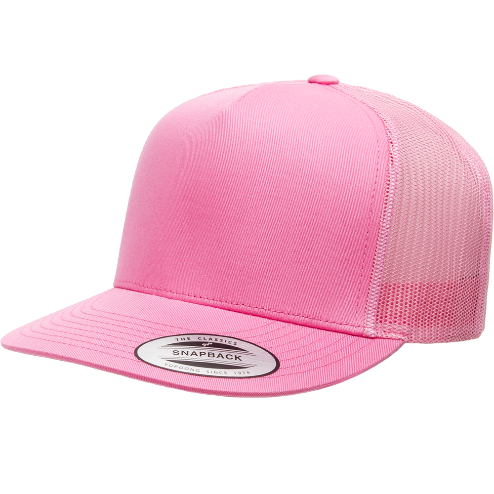 Yupoong Classic 6006 Snapback Trucker Cap-Pink