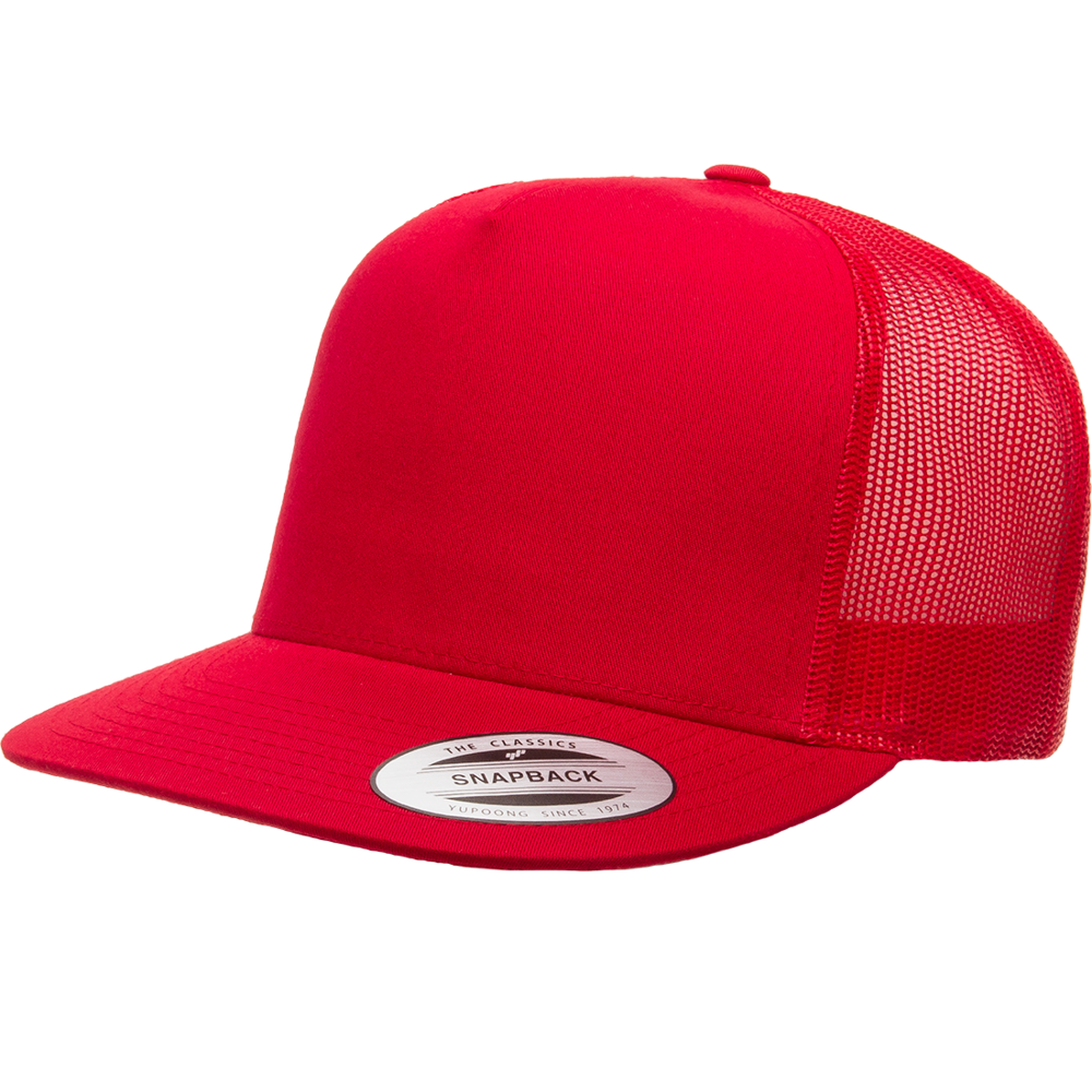Yupoong Classic 6006 Snapback Trucker Cap-Red