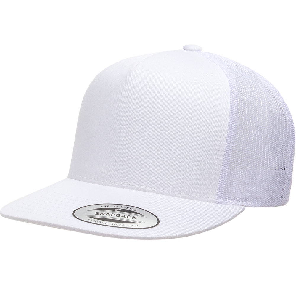 Yupoong Classic 6006 Snapback Trucker Cap-White