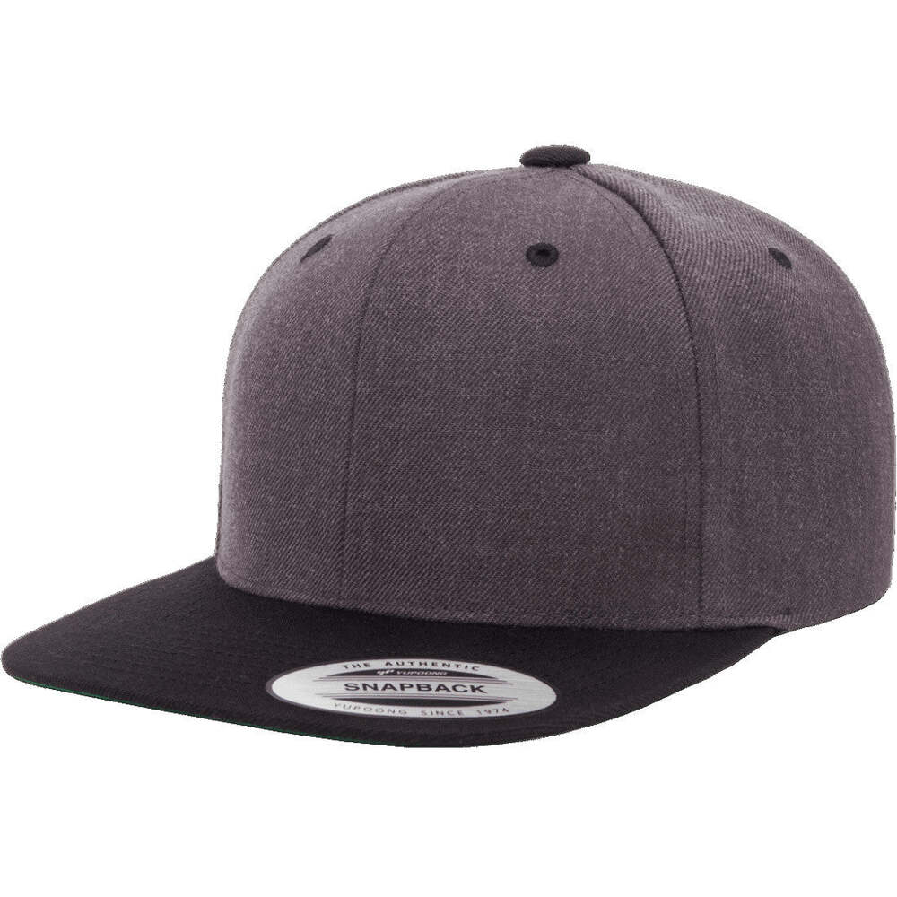 Yupoong Hat Snapback Pro-Style Wool Blend Cap 6089-Dark Heather/Black