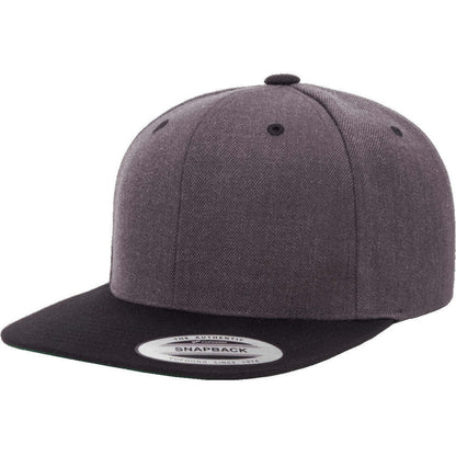Yupoong Hat Snapback Pro-Style Wool Blend Cap 6089-Dark Heather/Black