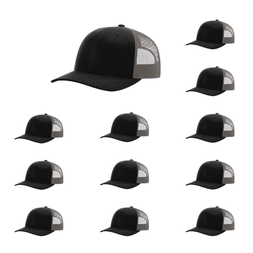 115-richardson-cap-low-pro-trucker-black-charcoal-pk-12.jpg image