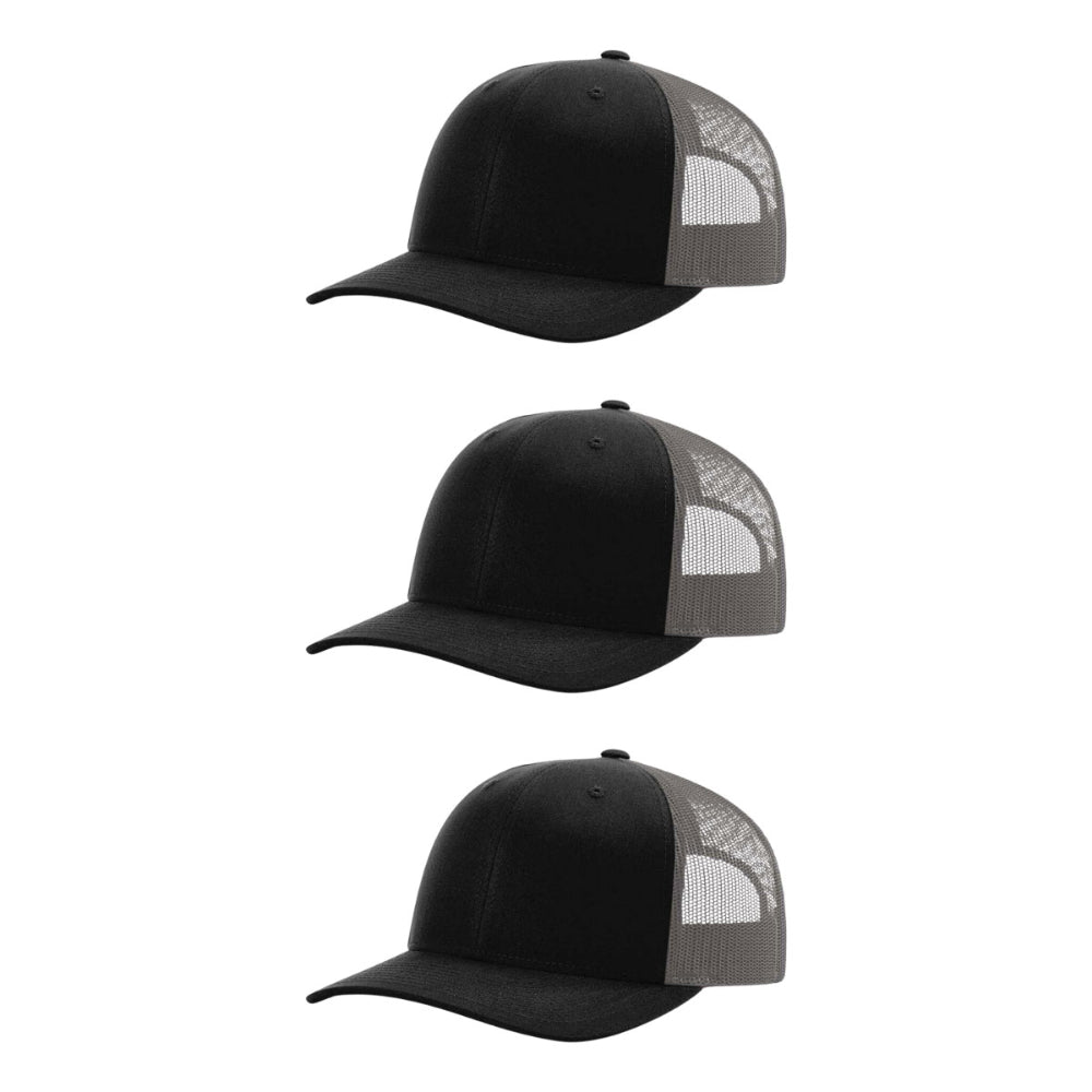 115-richardson-cap-low-pro-trucker-black-charcoal-pk-3.jpg image