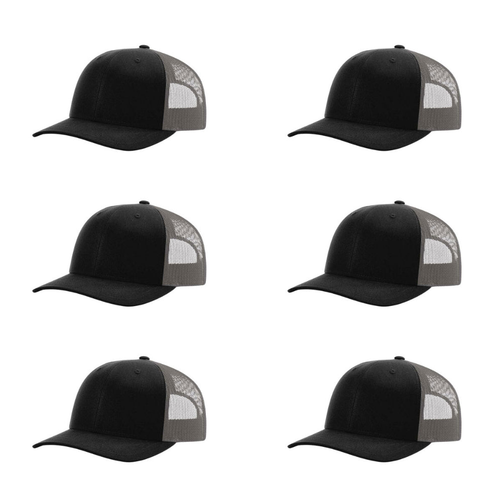 115-richardson-cap-low-pro-trucker-black-charcoal-pk-6.jpg image