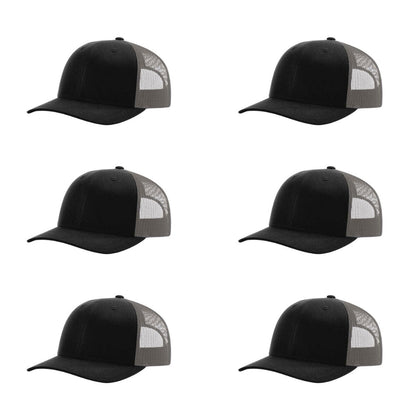 115-richardson-cap-low-pro-trucker-black-charcoal-pk-6.jpg image