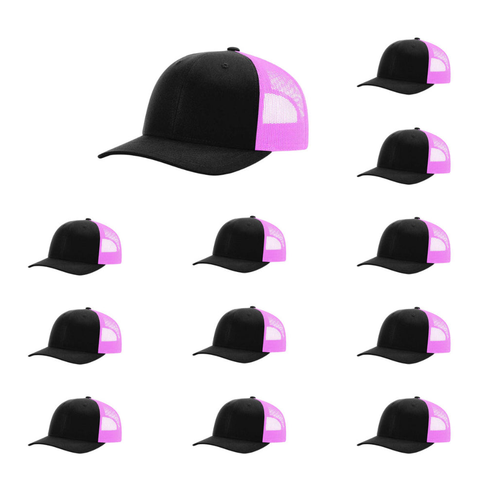 115-richardson-cap-low-pro-trucker-black-neon-pink-pk-12.jpg image