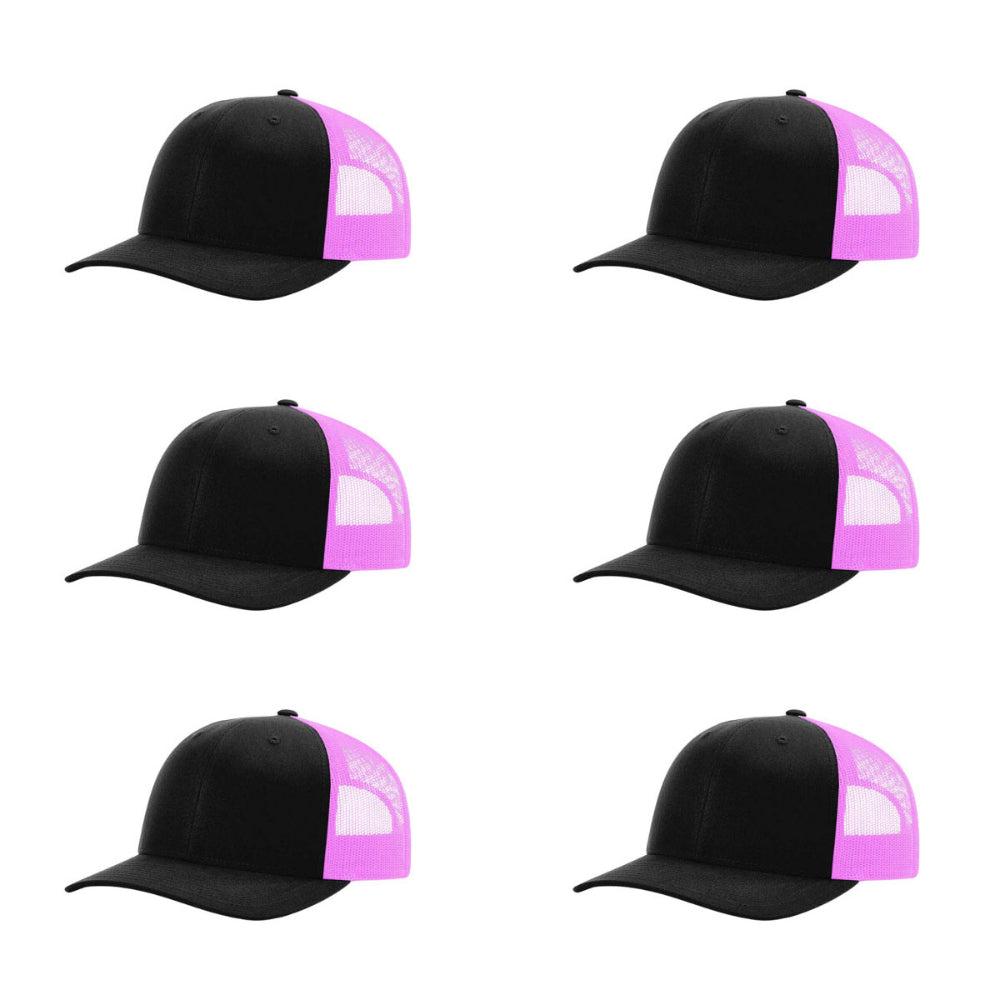 115-richardson-cap-low-pro-trucker-black-neon-pink-pk-6.jpg image