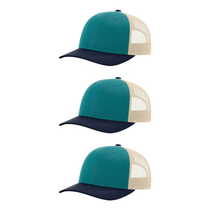 115-richardson-cap-low-pro-trucker-blue-teal-birch-navy-pk-3.jpg image