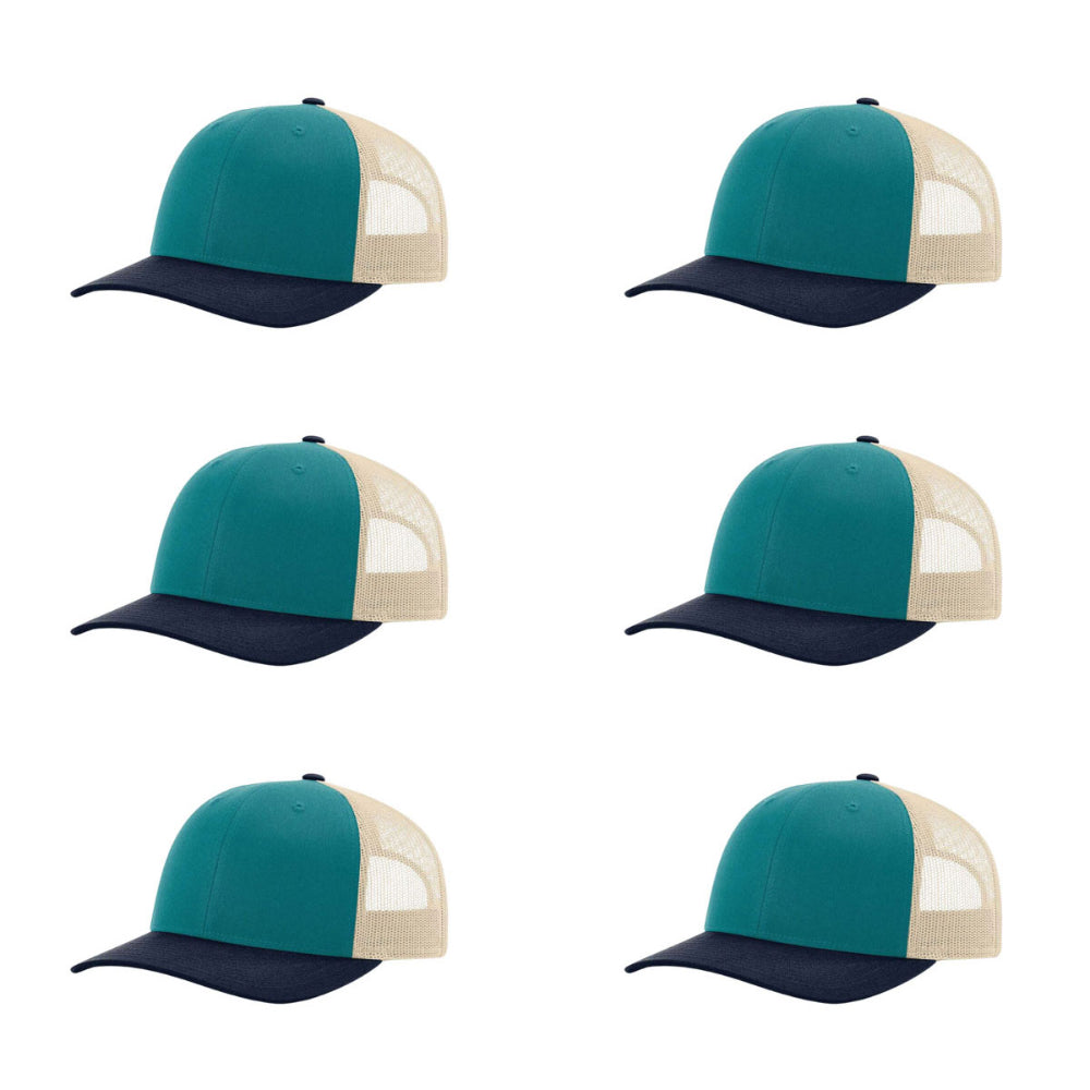 115-richardson-cap-low-pro-trucker-blue-teal-birch-navy-pk-6.jpg image