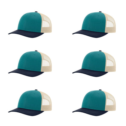 115-richardson-cap-low-pro-trucker-blue-teal-birch-navy-pk-6.jpg image