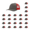 115-richardson-cap-low-pro-trucker-charcoal-red-pk-24.jpg image
