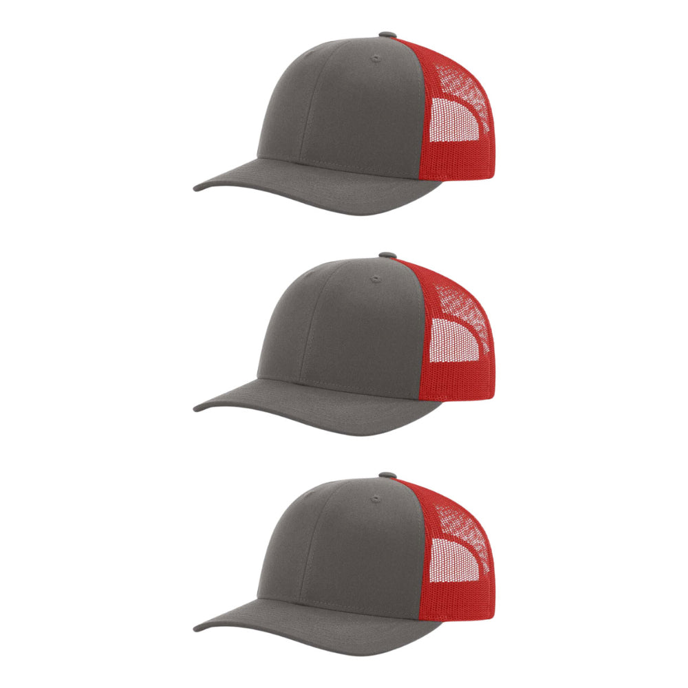 115-richardson-cap-low-pro-trucker-charcoal-red-pk-3.jpg image