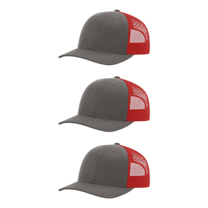 115-richardson-cap-low-pro-trucker-charcoal-red-pk-3.jpg image