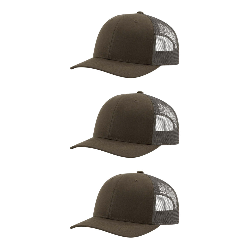 115-richardson-cap-low-pro-trucker-chocolate-chip-grey-brown-pk-3.jpg image