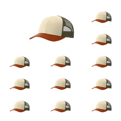 115-richardson-cap-low-pro-trucker-cream-loden-dark-orange-pk-12.jpg image