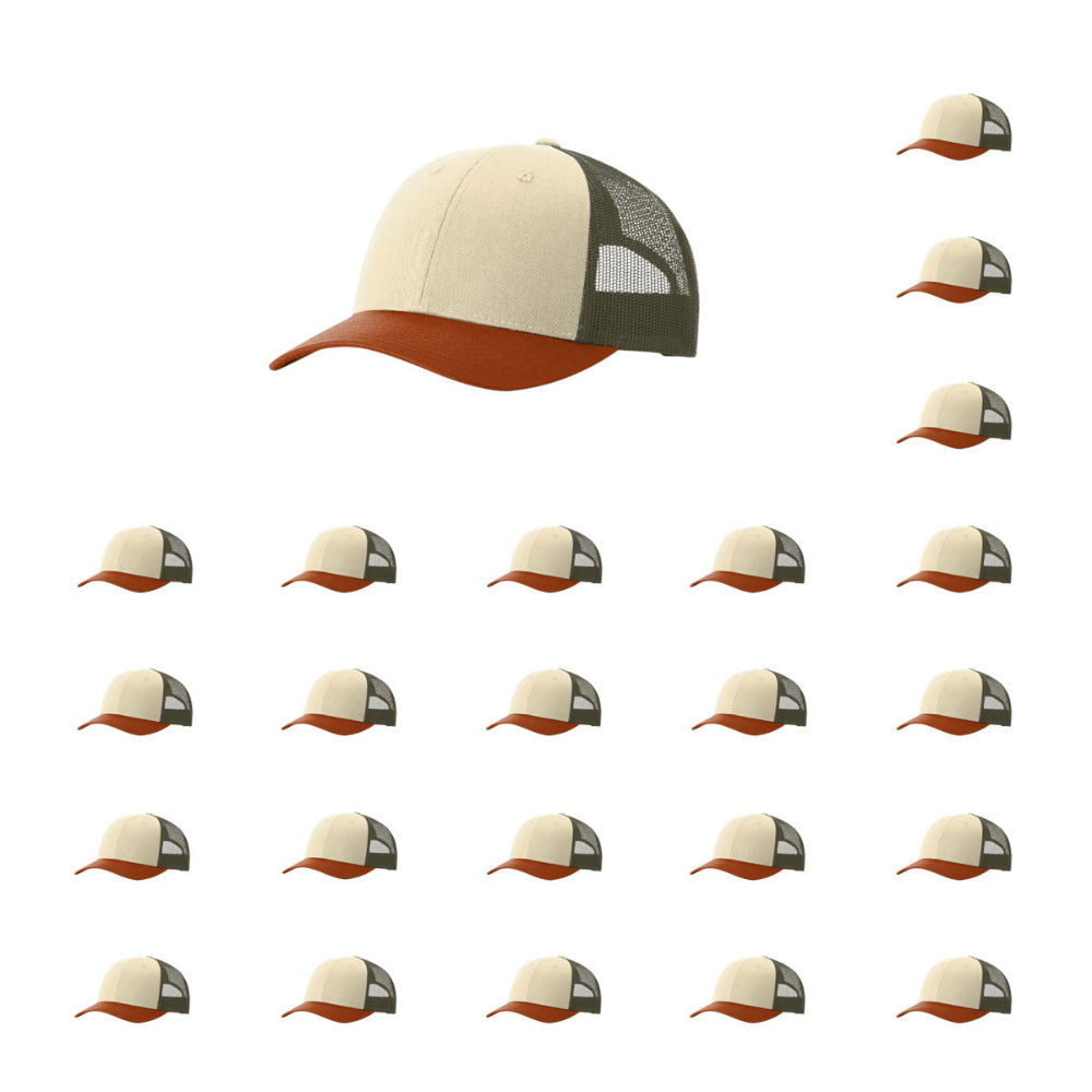 115-richardson-cap-low-pro-trucker-cream-loden-dark-orange-pk-24.jpg image