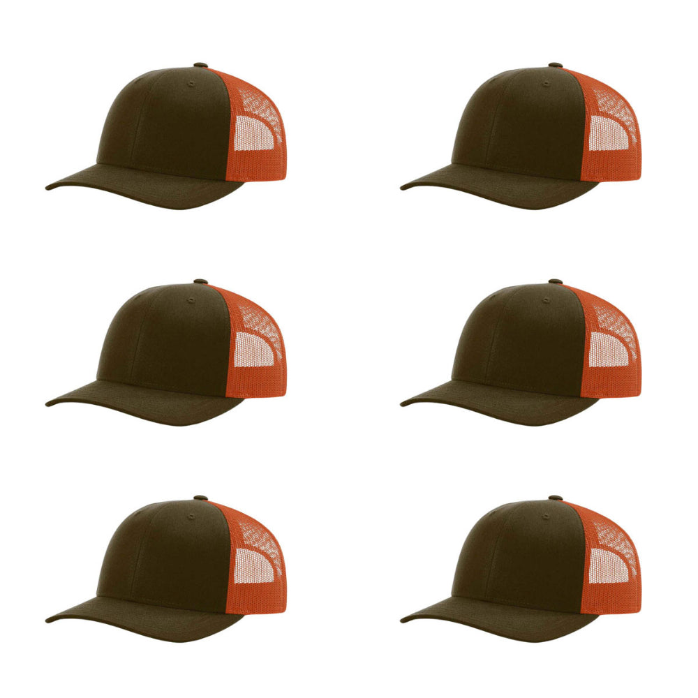 115-richardson-cap-low-pro-trucker-dark-loden-jaffa-orange-pk-6.jpg image