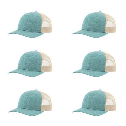 115-richardson-cap-low-pro-trucker-green-teal-heather-birch-pk-6.jpg image