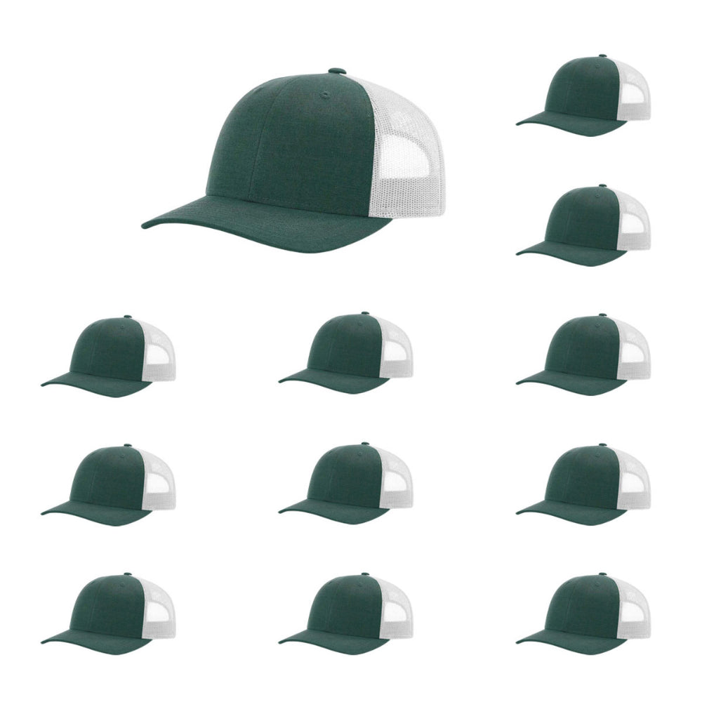 115-richardson-cap-low-pro-trucker-heather-dark-green-light-grey-pk-12.jpg image