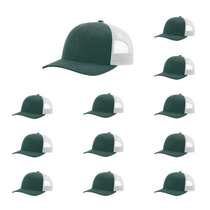 115-richardson-cap-low-pro-trucker-heather-dark-green-light-grey-pk-12.jpg image