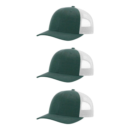 115-richardson-cap-low-pro-trucker-heather-dark-green-light-grey-pk-3.jpg image